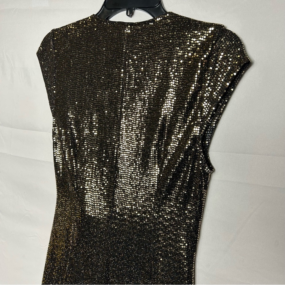 JM Studio by John Meyer Dress Long Gold Sequin Party Wedding Size 6 - Picture 4 of 11